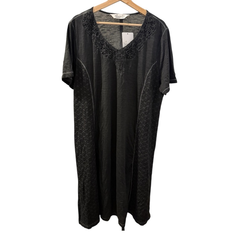 Ulla Popken "Mia Moda" Black Lace Detail Dress